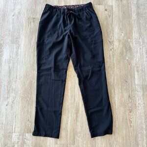 Womens Betsey Johnson Black Scrub Pants - L Tall